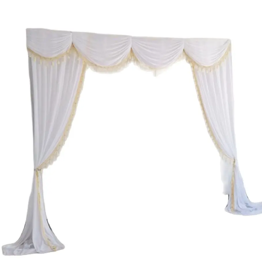 

6M 20FT White Wedding Backdrop Swag with tassel Event Stage Background Drapes Swag for Curtain Swag Wedding Party Decoration