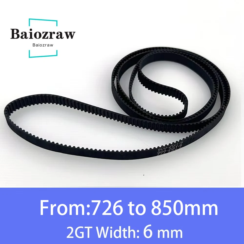 3D Printer Parts GT2 6mm Closed Loop Rubber Timing Belt 726 760 782 784 800 810 840 848 850 852 850 mm 2GT 1pcs