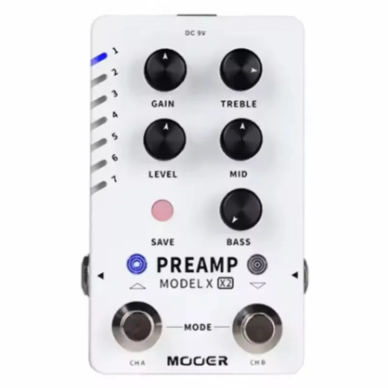 Mooer PREAMP MODEL X X2 Preamp Pedal Digital Guitar Effects Pedal with 14 Preset Save Slot Built-in Cabinet Simulation