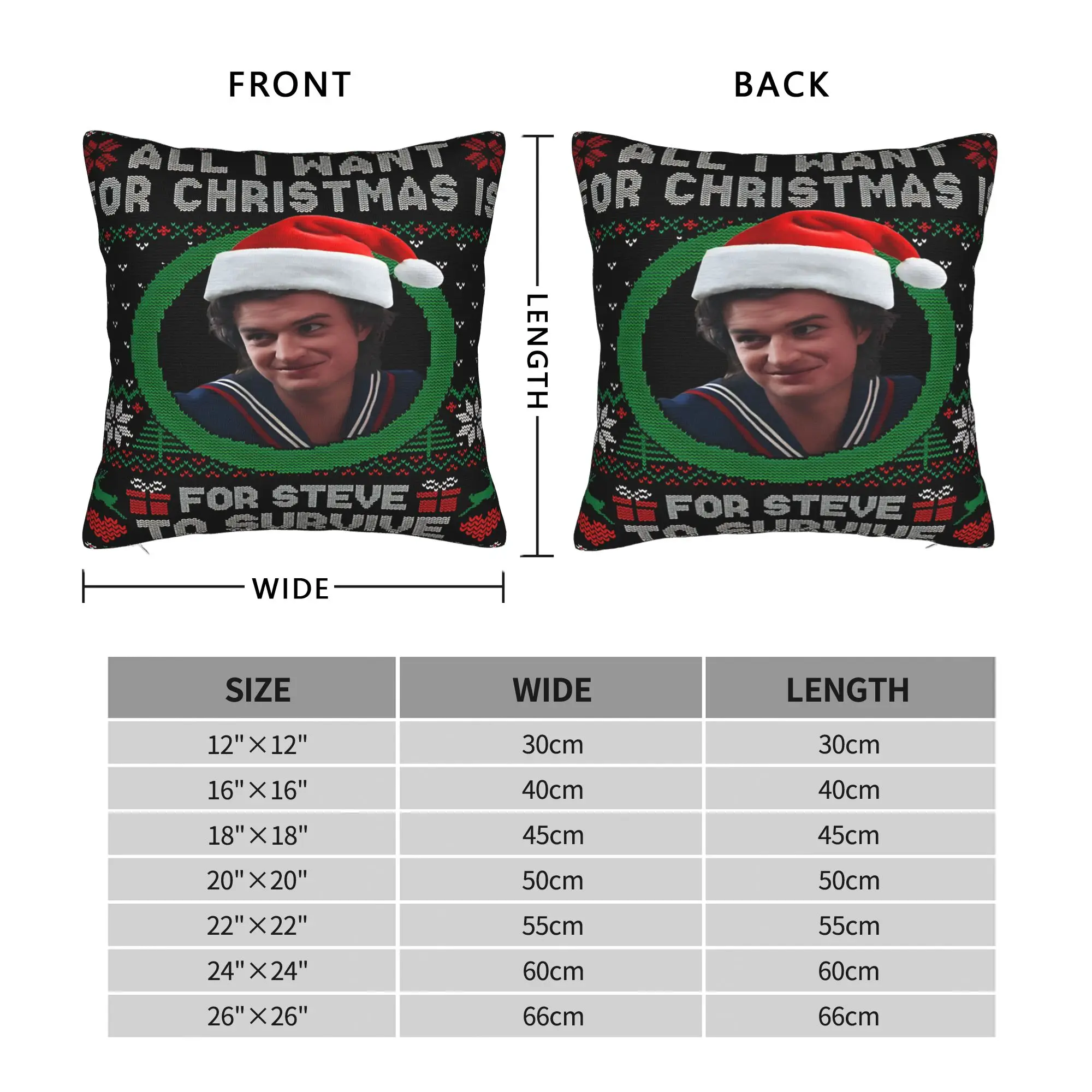 ديكور المنزل كل ما أريده لعيد الميلاد هو ستيف هارينجتون أكياس الوسائد الملحقات غطاء وسادة مربع متعدد الحجم