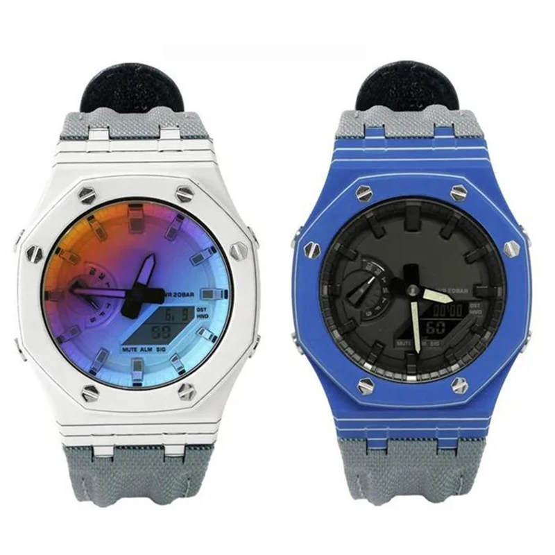 

Комплект аксессуаров для мужских часов Casio GA-2100/2110/B2100 GM-2100 GBM2100: корпус и ремешок, мод-кит GA2100, корпус из карбонового волокна и нейлоновый ремешок.