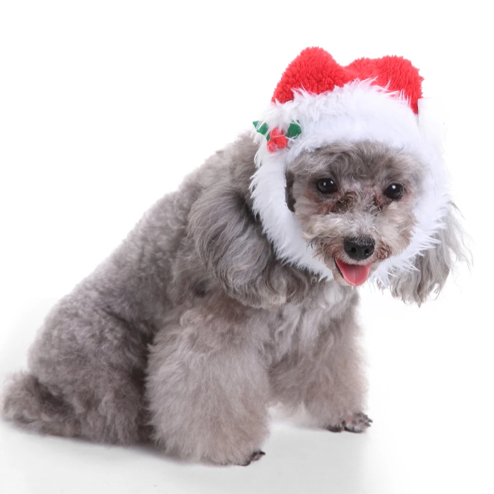 

Christmas Circle Dog Holiday Outfits Puppy Costume Hats for Small Dogs Costumes New Year Animals Pet Santa Accessories