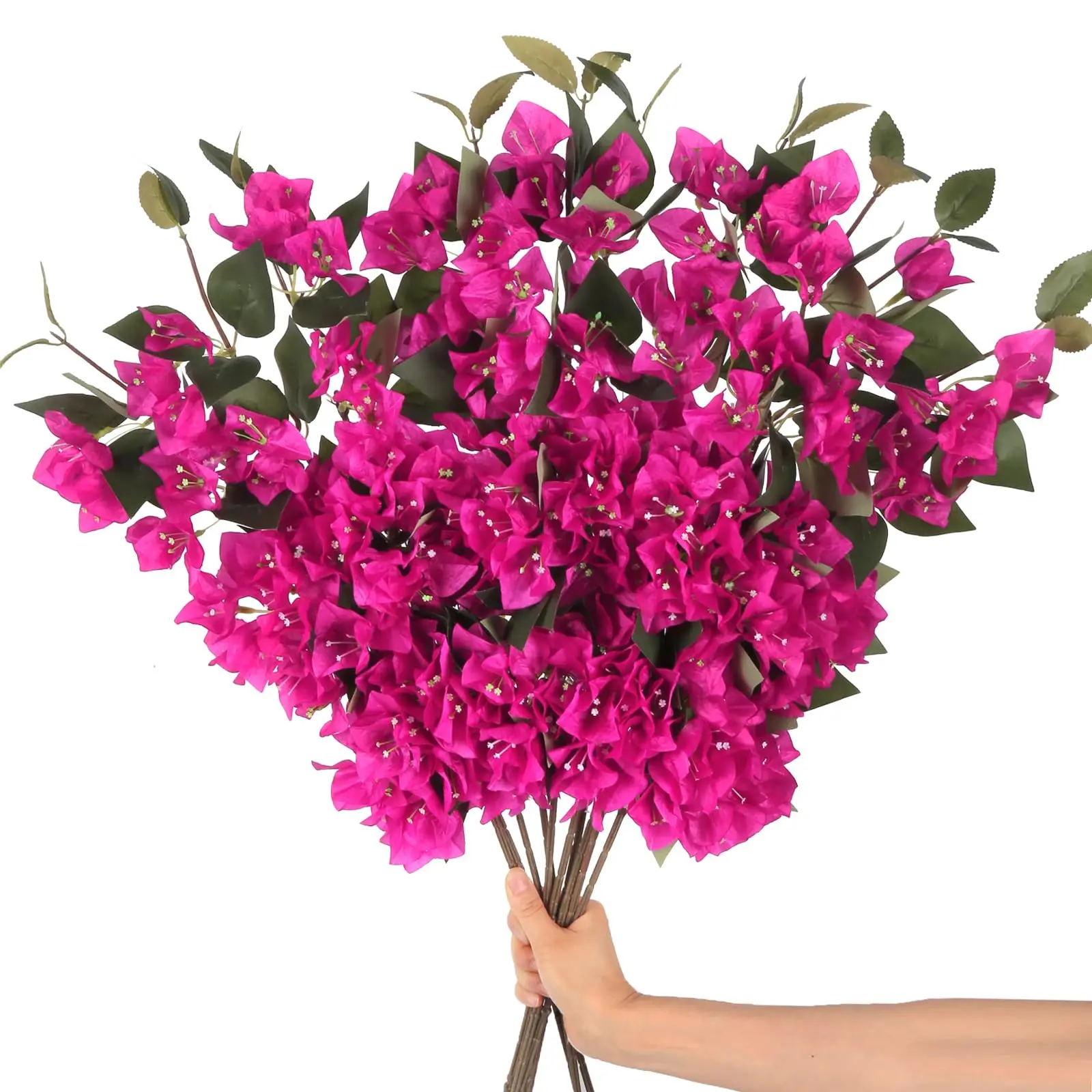 Flor Artificial Bougainvillea, ramas de vides, plantas de imitación, flores falsas de tallo largo para el hogar, jardín, decoración artesanal, centros de mesa de boda