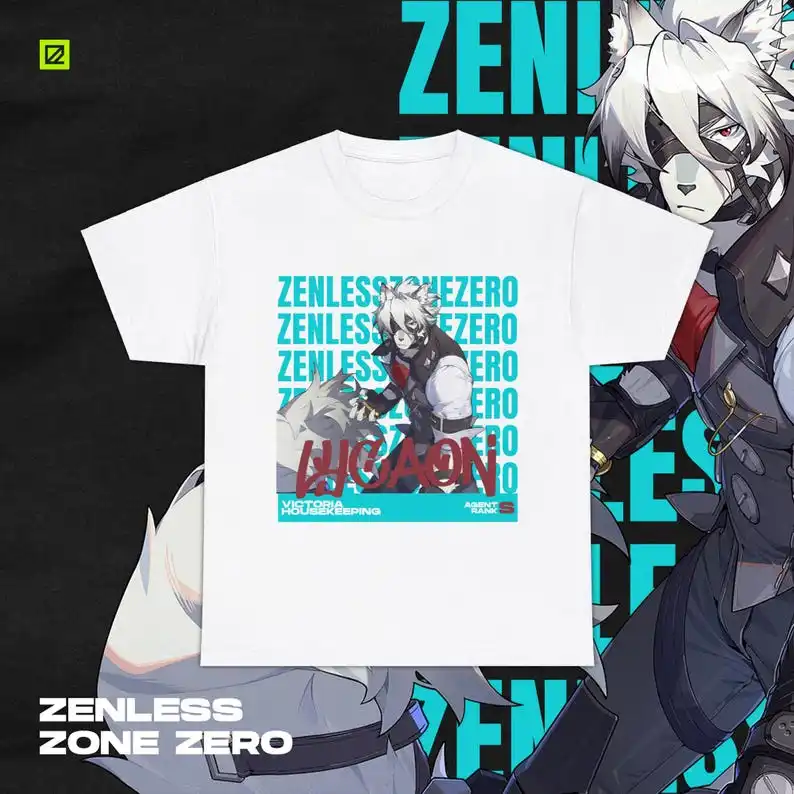 Lycaon Themed Streetwear Shirt, Zenless Zone Zero, ZZZ, Otaku, Unisex tee, Anime, Apparel, Gamer Merch, Cotton Tee, Great for Gi