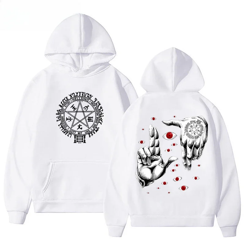 2024Anime Hellsing Ultimate Aluca Hoodie Men\'s Fashion Anime Horror Anime Harajuku Casual Loose Top Men and Women The Same
