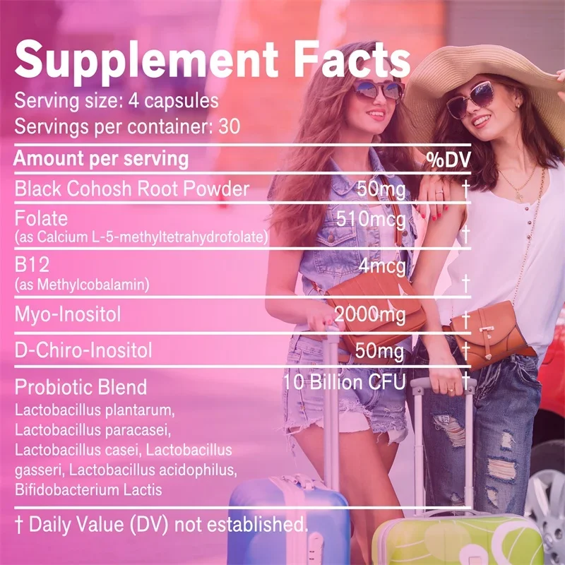 Hormone Balance + Probiotics - Mood Swings, Regulate Menstrual Cycle, Reduce Menopausal Discomfort, Promotes Women's Health