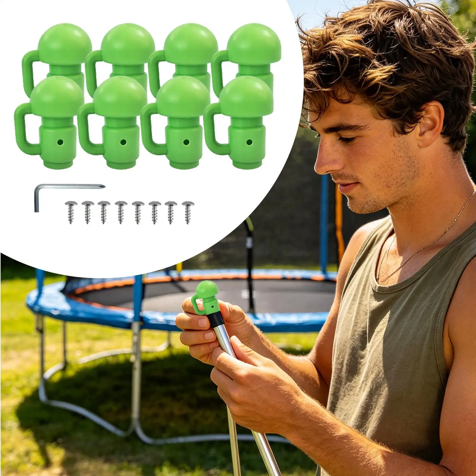 Trampoline Parts 8 Pieces Universal Portable Safety Accessories Trampoline Enclosure Post Cover For Home House Indoor Outdoor
