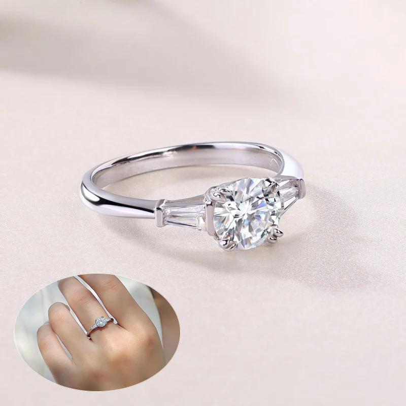 

Женское кольцо из белого золота Apaison D Color vs1 1 ct Moissanite Женское Обручальное кольцо 18K