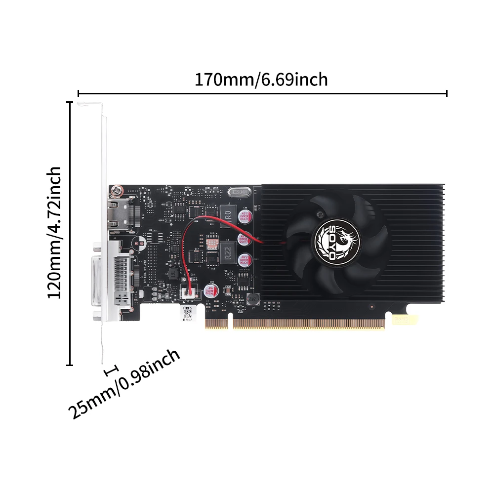 NVIDIA GeForce GT 1030 2GB Graphics Card GDDR5 64-bit PCIe x4 3.0 DesktopVideo card Low Power HDMI DVI PC Game Computer componen