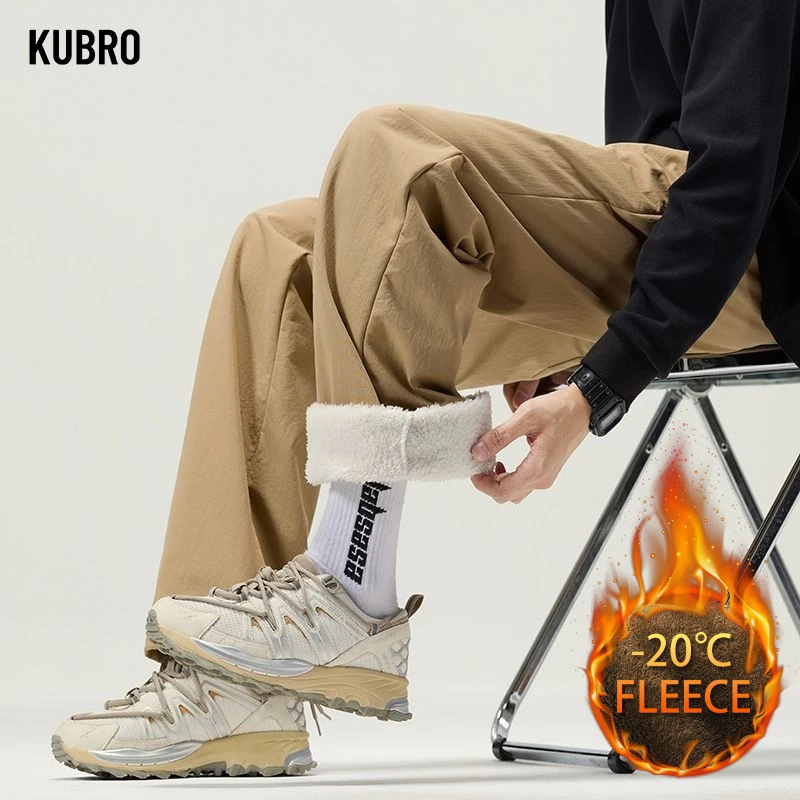 

Зимние утолщенные мужские повседневные брюки на флисовой подкладке, универсальные брюки, прямые брюки из флиса из овечьей кожи для мужской повседневной одежды