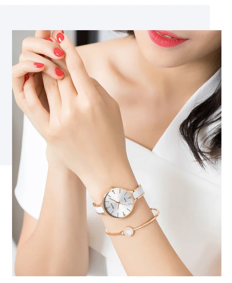 NIBOSI-Reloj de pulsera de cerámica para mujer, cronógrafo creativo, femenino