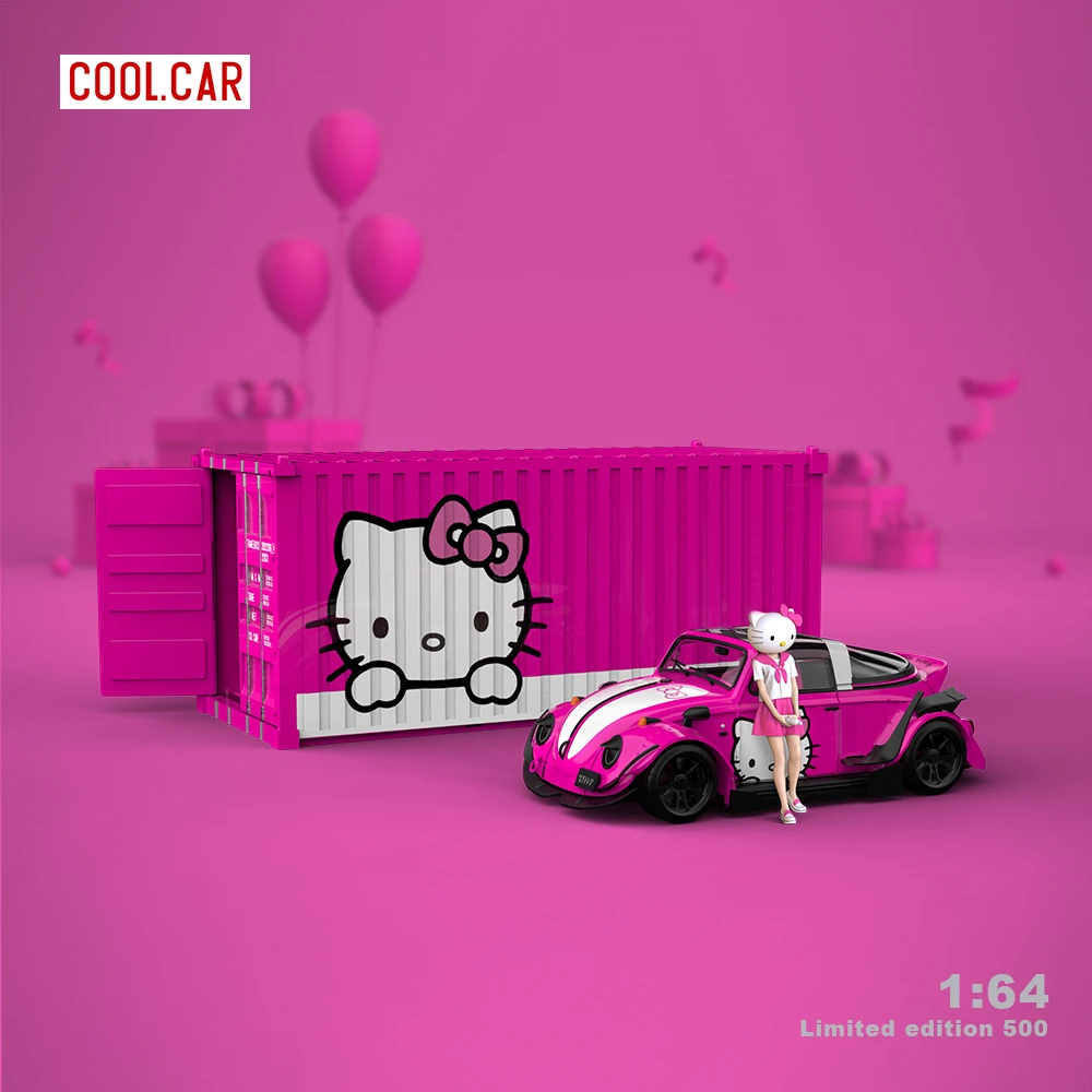 TIME MICRO&MOREART MINI 1:64 Pink Painting Alloy Car Model For Collection & Display & Gift