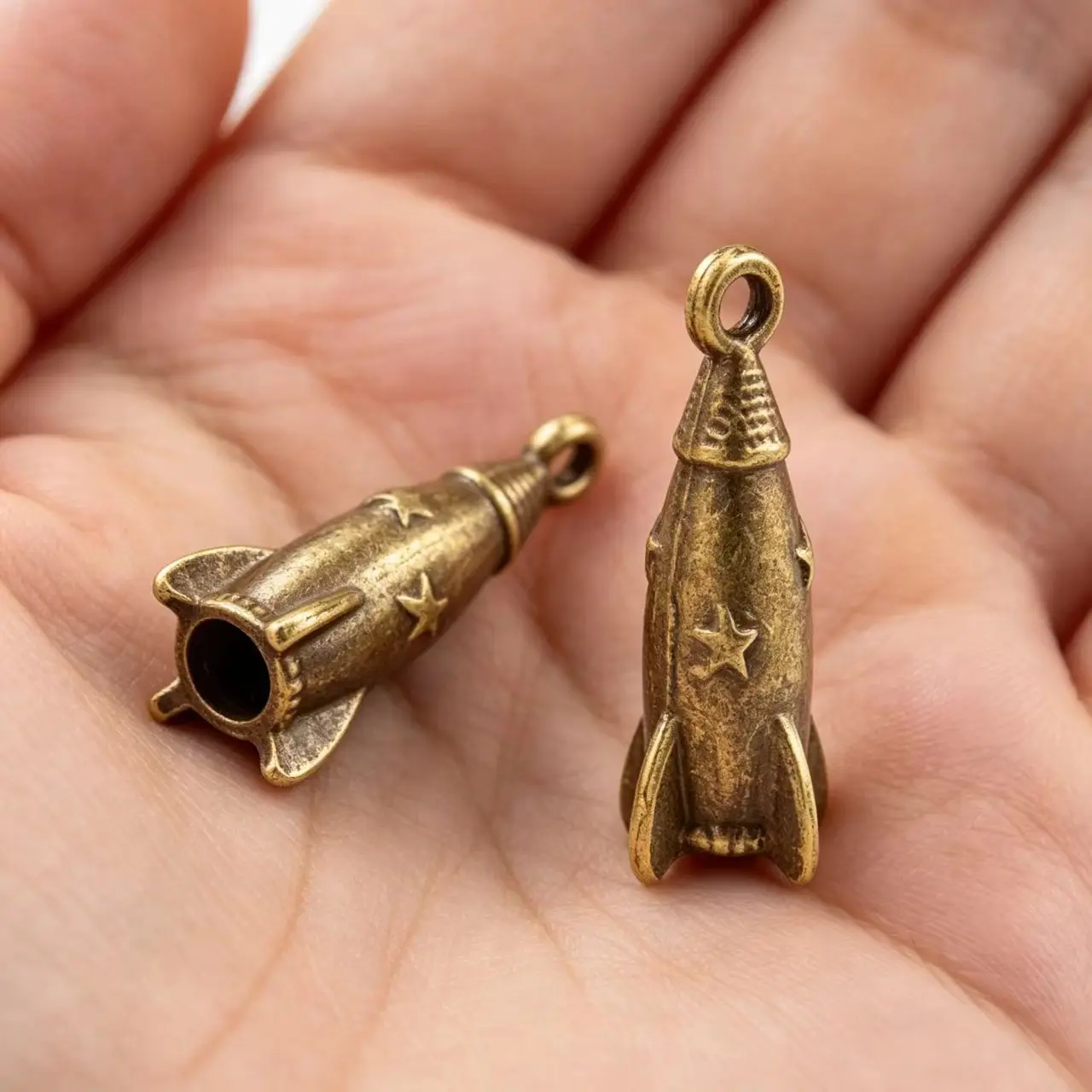 10Pcs/Lot Charms Rocket Spaceship Missile 24x7mm Handmade Pendant Making Fit,Vintage TibetanBronze,DIY for Necklace