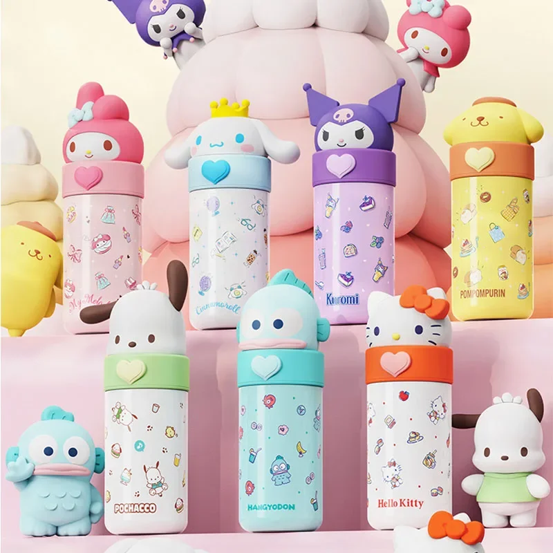 Sanrio Hello Kitty Stainless Steel Thermos Cup Cartoon Cute Large Capacity Vacuum Flask Coffee Tea Milk School Kids Water Bottle