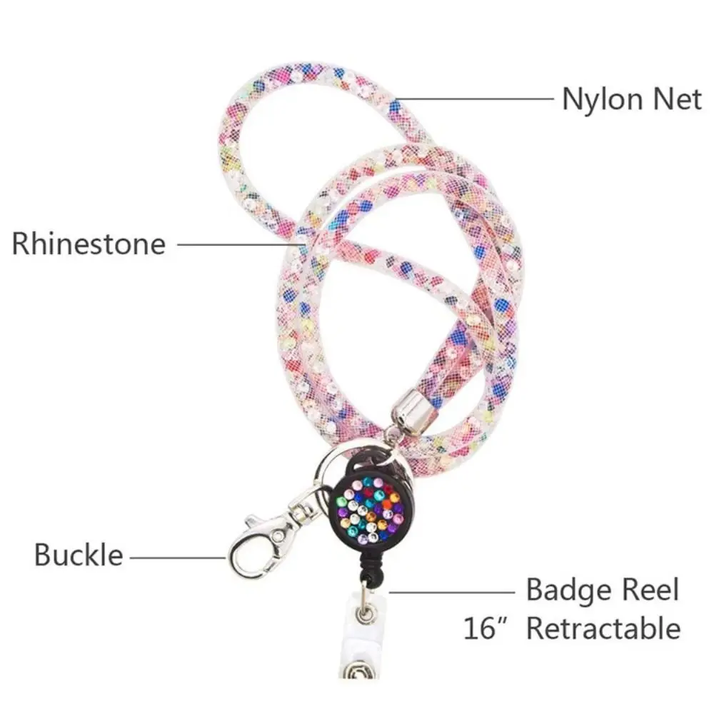 Girl Plain Multi Color Id Holde Id Card Lanyard Keyring Retractable Lanyard Phone Strap