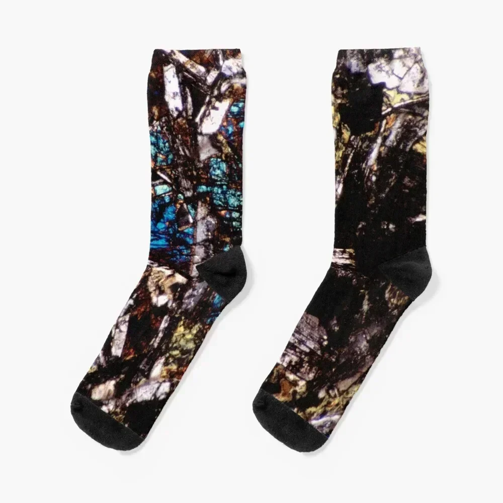 Pyroxene Crystals and Feldspar - Thin Section Art Socks Thermal man winter Run custom anime Socks Woman Men's