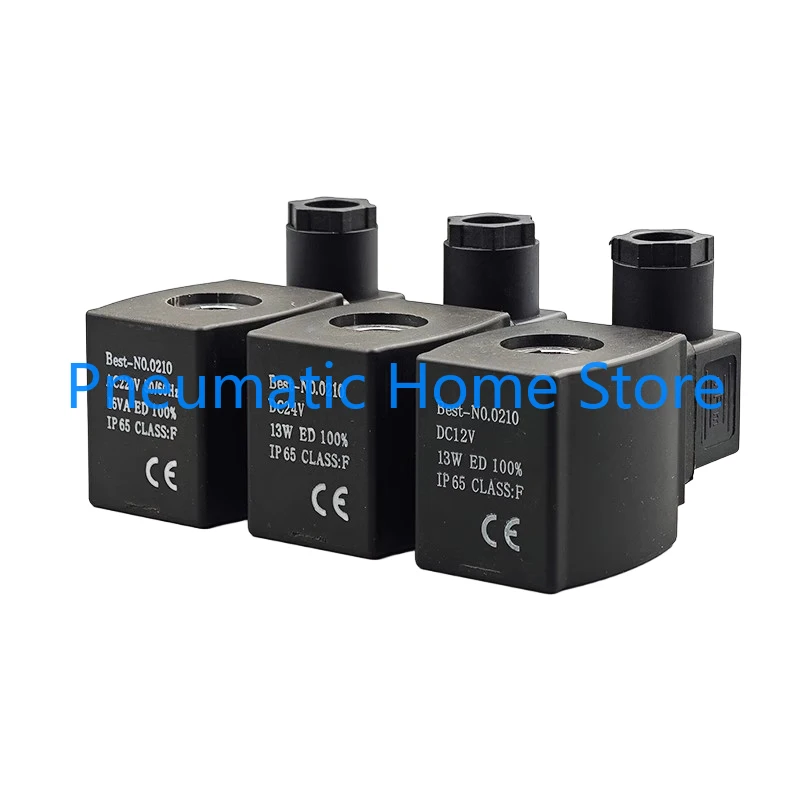 Coil Best-NO.0210 AC220V 50/60Hz 16VA Refrigeration Solenoid Valve Coil IP65 Hole Diameter 13mm Height 43mm