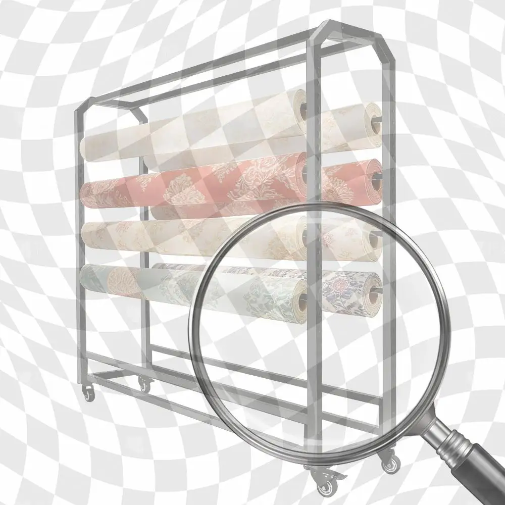 

Large Textile Fabric Display Rack with Wheels Sewing Room Storage Rack Floor-To-Ceiling for Curtain/Wallpaper/Tablecloth