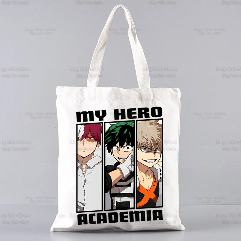 Bolsa de lona Boku sem arte para meninas, bolsas Anime, estampa simples, My Hero Academia, Bakugou, sacolas de compras, pacote Life Casual