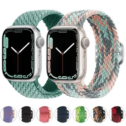 Geflochtene Solo-Schlaufe für Apple Watch Band Ultra 44mm 40mm 49mm 45mm 41mm 38mm elastisches Nylon armband iwatch Serie 9 8 7 se 6 Armband