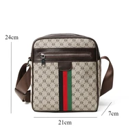 Luxury Design Men's Crossbody Bags Fashion Plaid Letter Printed Crossbody Bag Men Square Shoulder Bag Male Sling Messenger Bag - Image 2