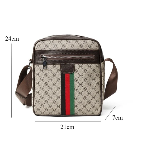 Imagen 2 del producto Bolsos cruzados de diseño de lujo para hombre, bandolera con estampado de letras a cuadros a la moda, bolso de hombro cuadrado para hombre, bandolera con tirantes para hombre