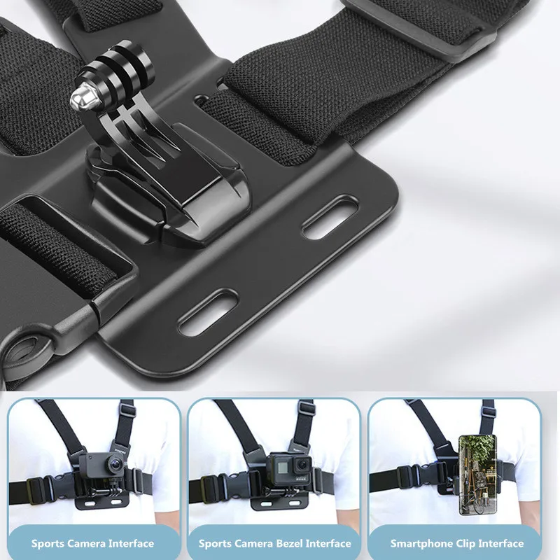 Chest Harness Mount Adjustable Chest Strap Belt For Gopro 13 12 11 10 9 Insta360 X4 X3 DJI Osmo Action 5 Pro Camera Accessories