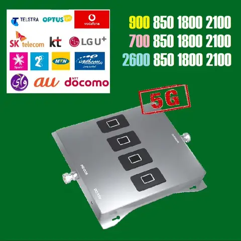 700 850 900 1800 2100 2600 Band B28 B5 B8 B7 B3 B1 5G 4G 3G LTE Cellular Signal Amplifier Repeater for Telstra Vodafone Optus