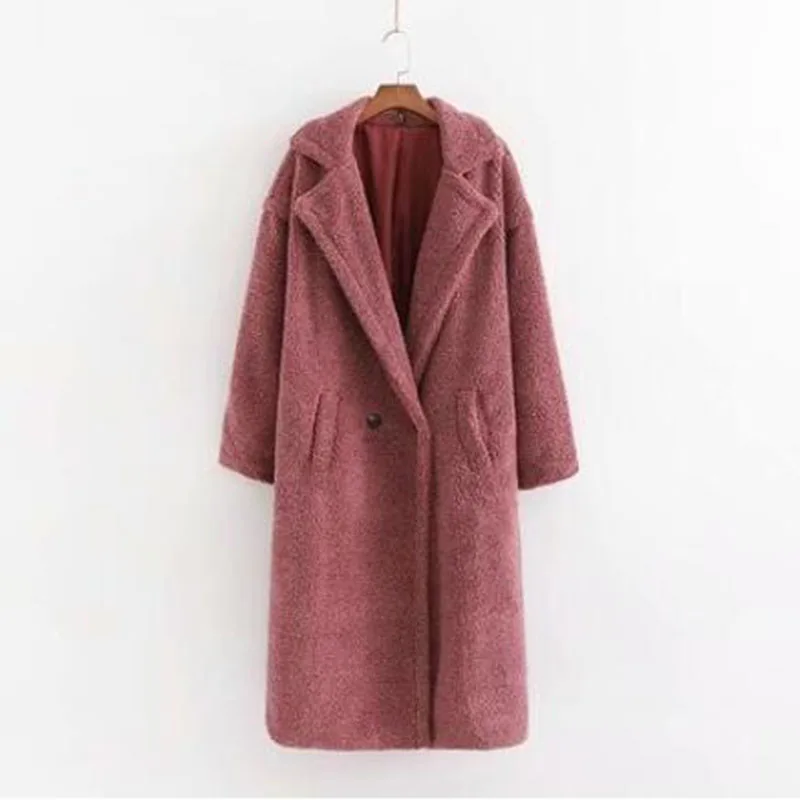 Faux fourrure 2025 nouveau automne hiver chaud femmes manteau de fourrure mode ample couleur unie