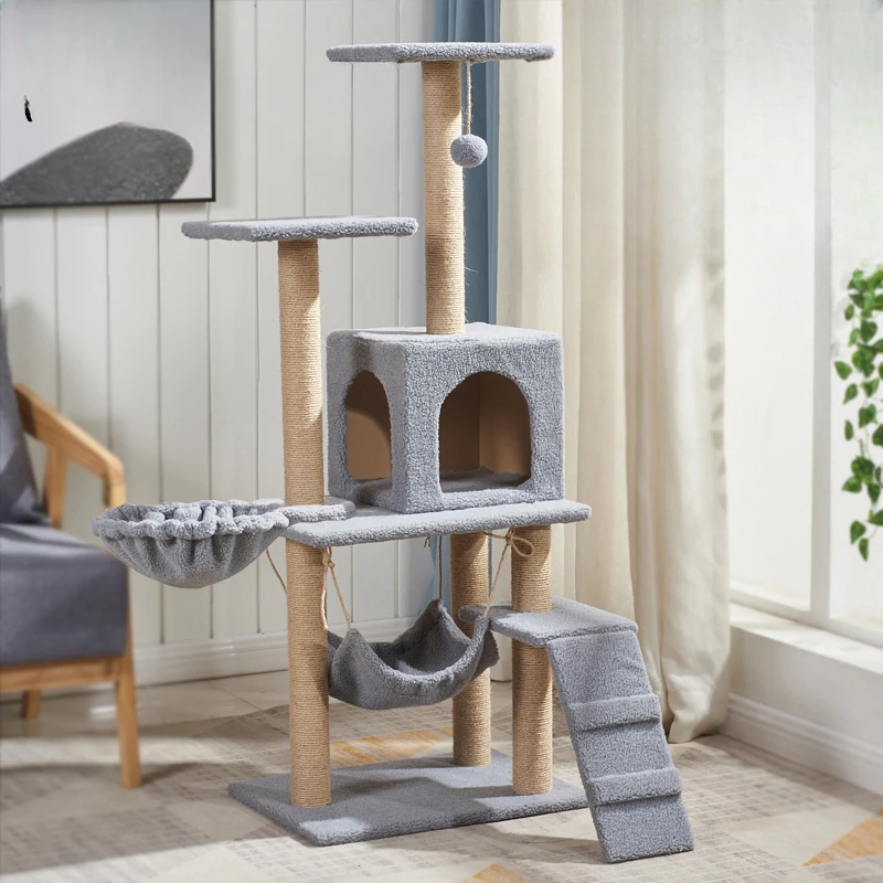 

Luxury Cat Scrapers Tree Tower Accessories Space Saving High Toys Cat Scrapers Large Board Drapak Dla Kota Cat Supplies MR50CS