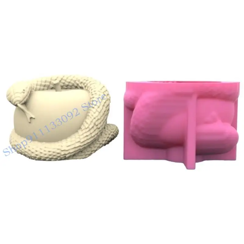 

H9ED Halloween Snake Decoration Mould DIY Epoxy Mold Handmade Candles Aroma Wax Soap Molds for Decorations