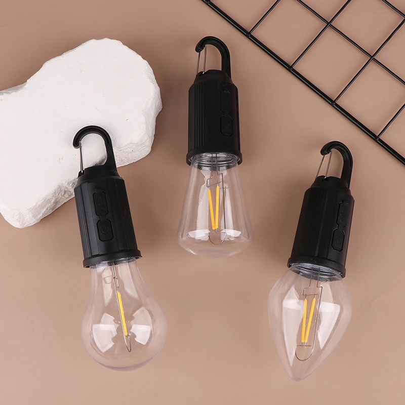 Ampoules LED rechargeables par USB pour l'extérieur, haute luminosité, lumière de secours, crochet, camping, pêche, lanterne portable, veilleuses