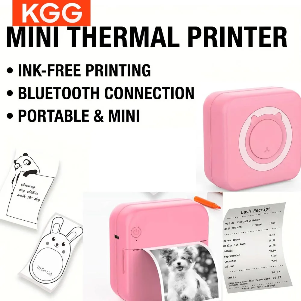 

Портативный термопринтер для этикеток, наклеек, чеков, заметок, мини-принтер с Bluetooth для Android и IOS, подарок для мальчиков и девочек, для дома и офиса