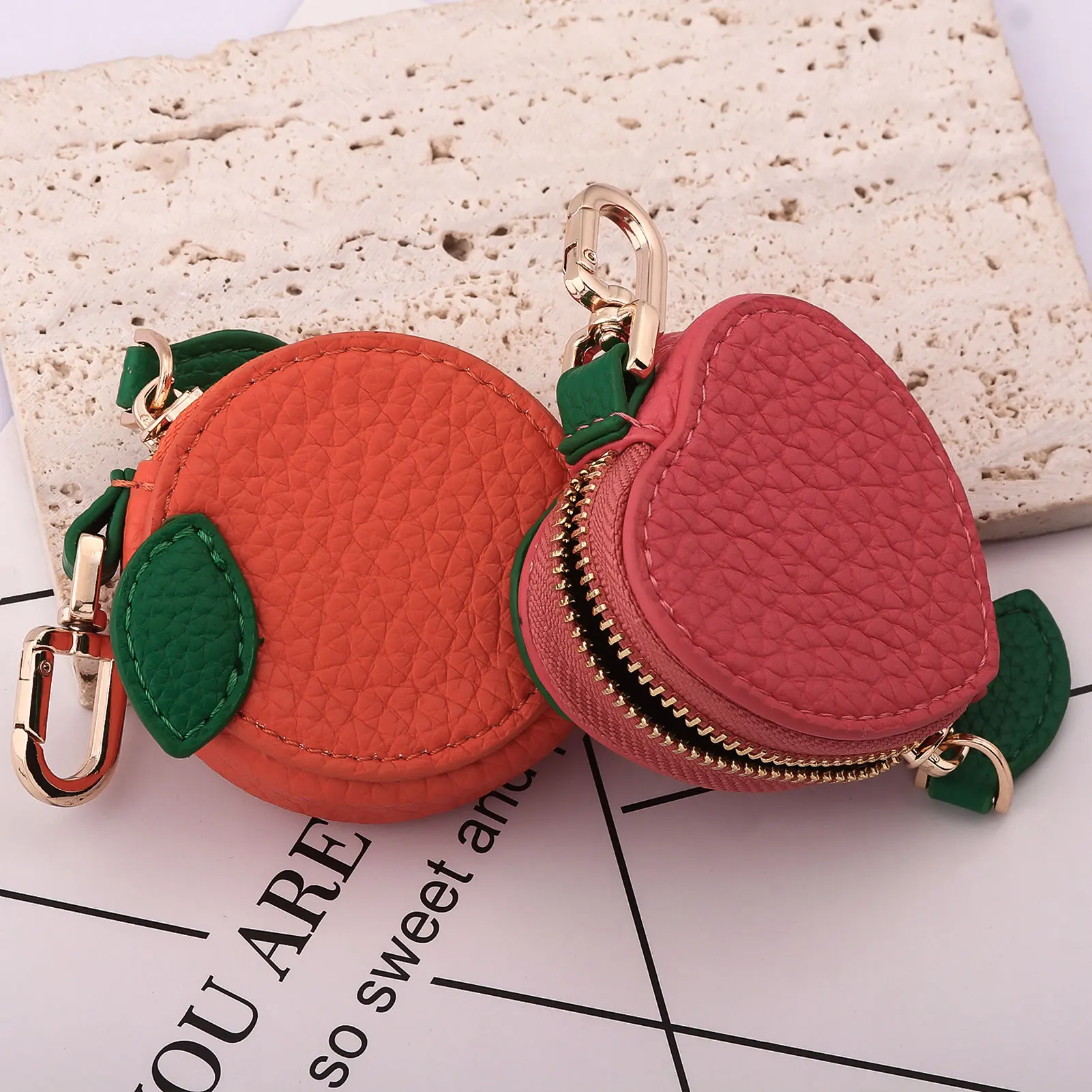 PU Leather Fruit Coin Purse New Small Fresh Lemon Strawberry PU Leather Fruit Coin Purse New Small Fresh Lemon Strawberry