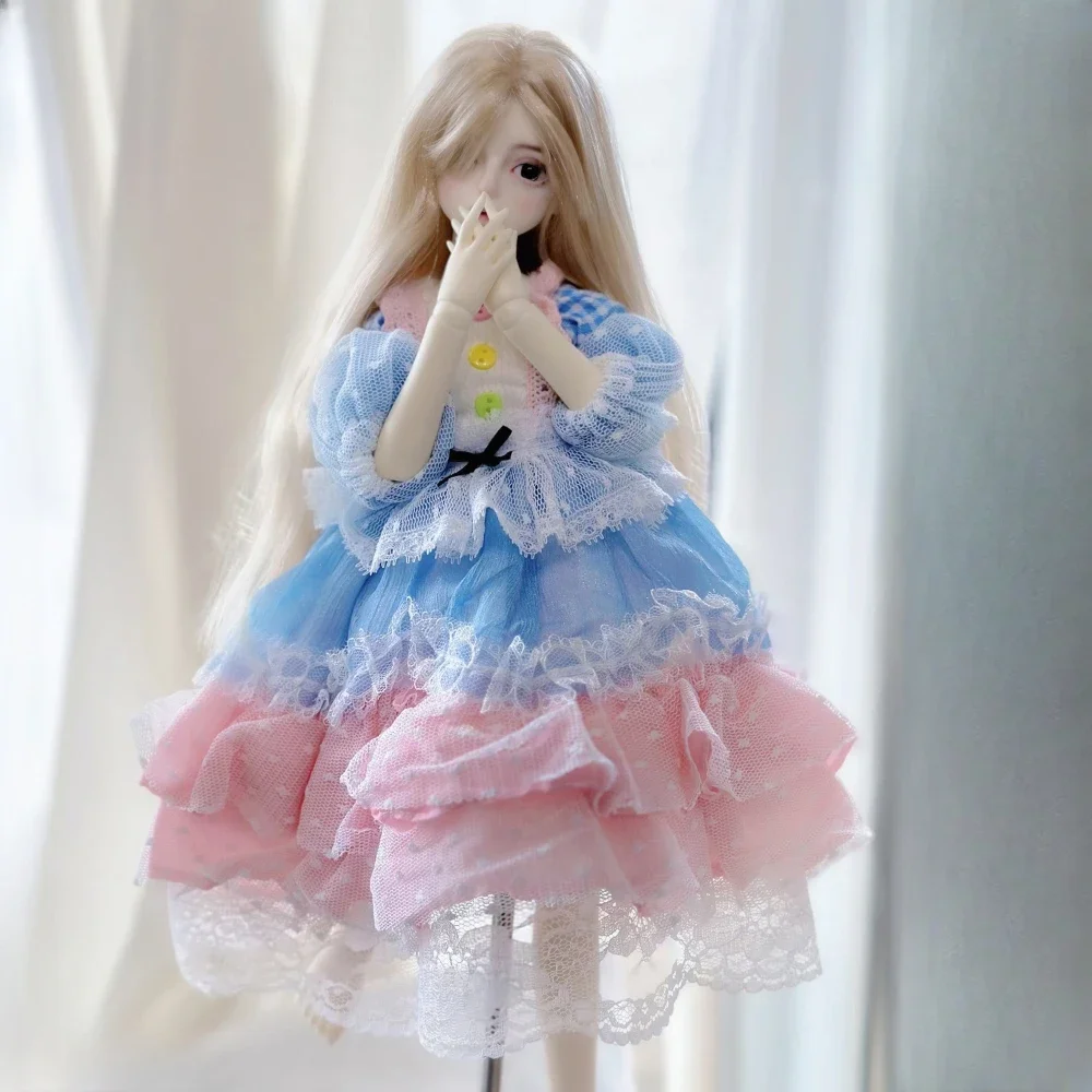 패션 1/4 인형 옷 45cm BJD 인형용 사랑스러운 공주 스커트 DIY 소녀 장난감 드레스업 놀이 집 인형 액세서리, 인형 미포함