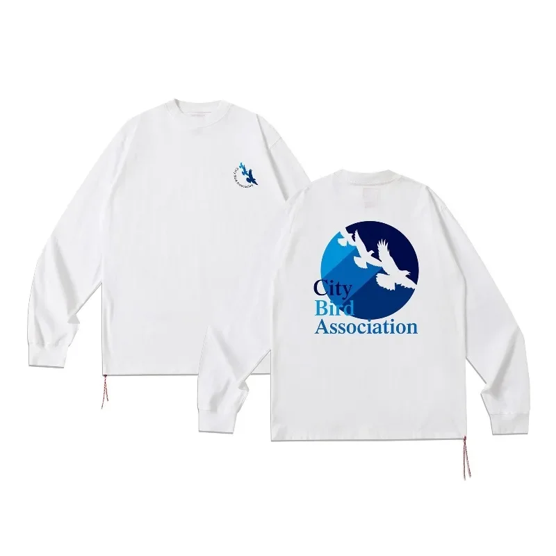 BEAMS JAPAN FW26 Men Women Mount Fuji Print Long Sleeve T-Shirt Loose Comfortable Fit Red String Detail Japanese Casual