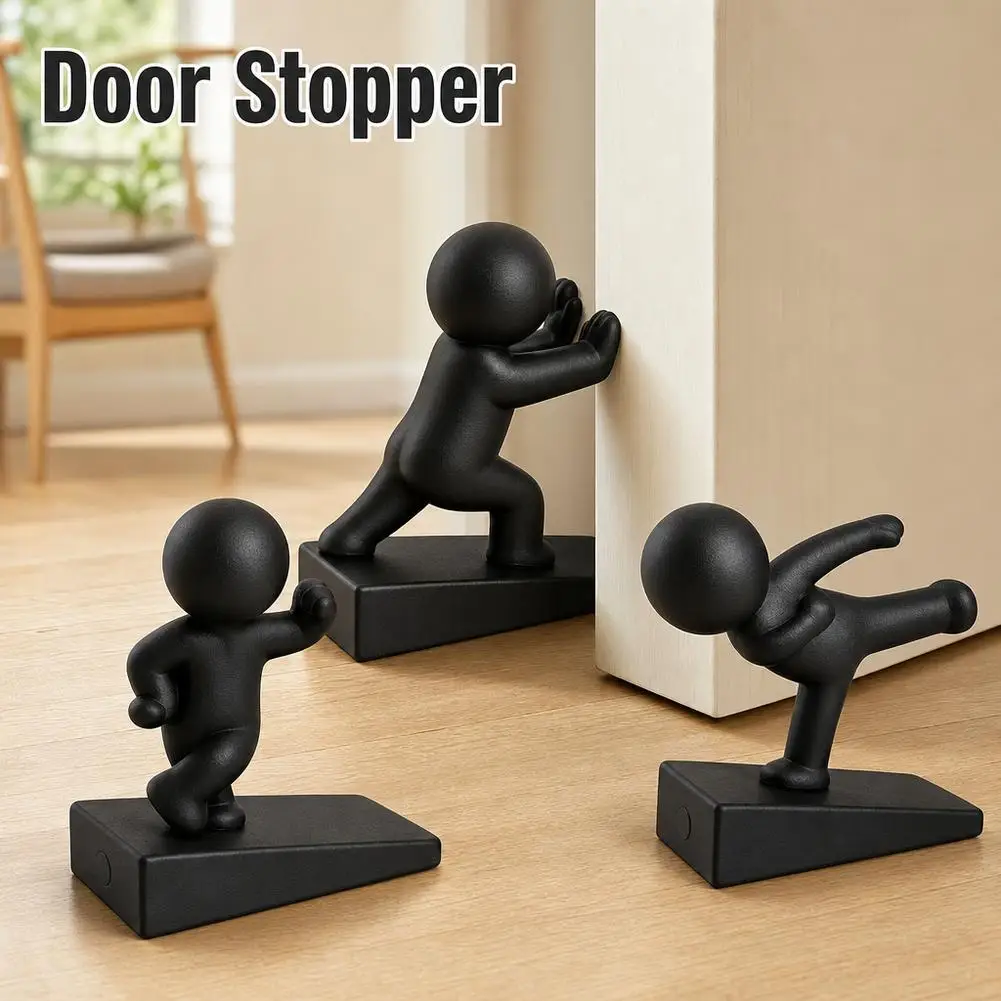 3D Printed Creative Kung Fu Figure Door Stopper Non Slip Wedge Door Stop Floor Protector Decorative Ornament Gift For Home