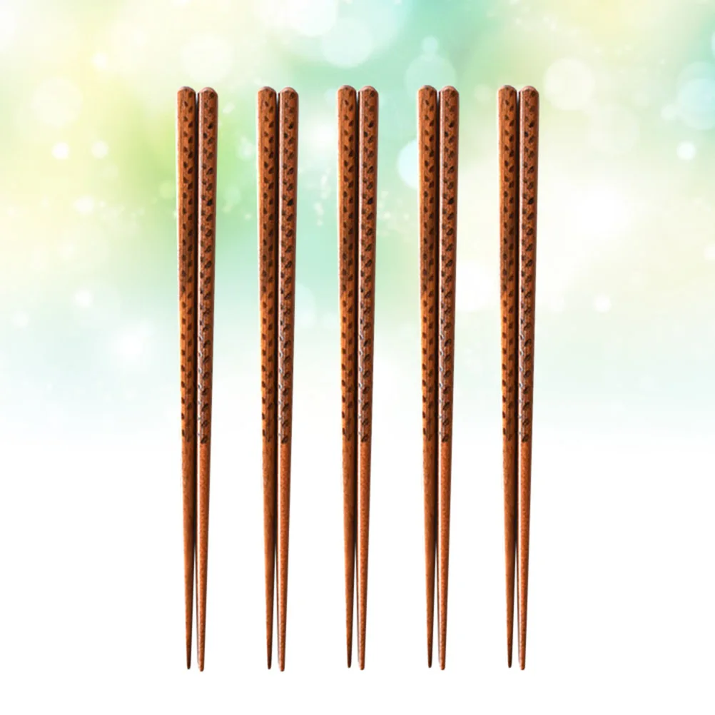 

10pcs Solid Wood Chopsticks Natural Hardwood Smooth Burr-Free For Sushi Rice Food Kitchen Dining Tableware Set Storage Organizer