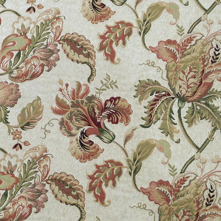 

Larisa iCloth High End Sofa Fabric Soft Home Decor Large Flower American Design Weave Yellow Fabric for Couches