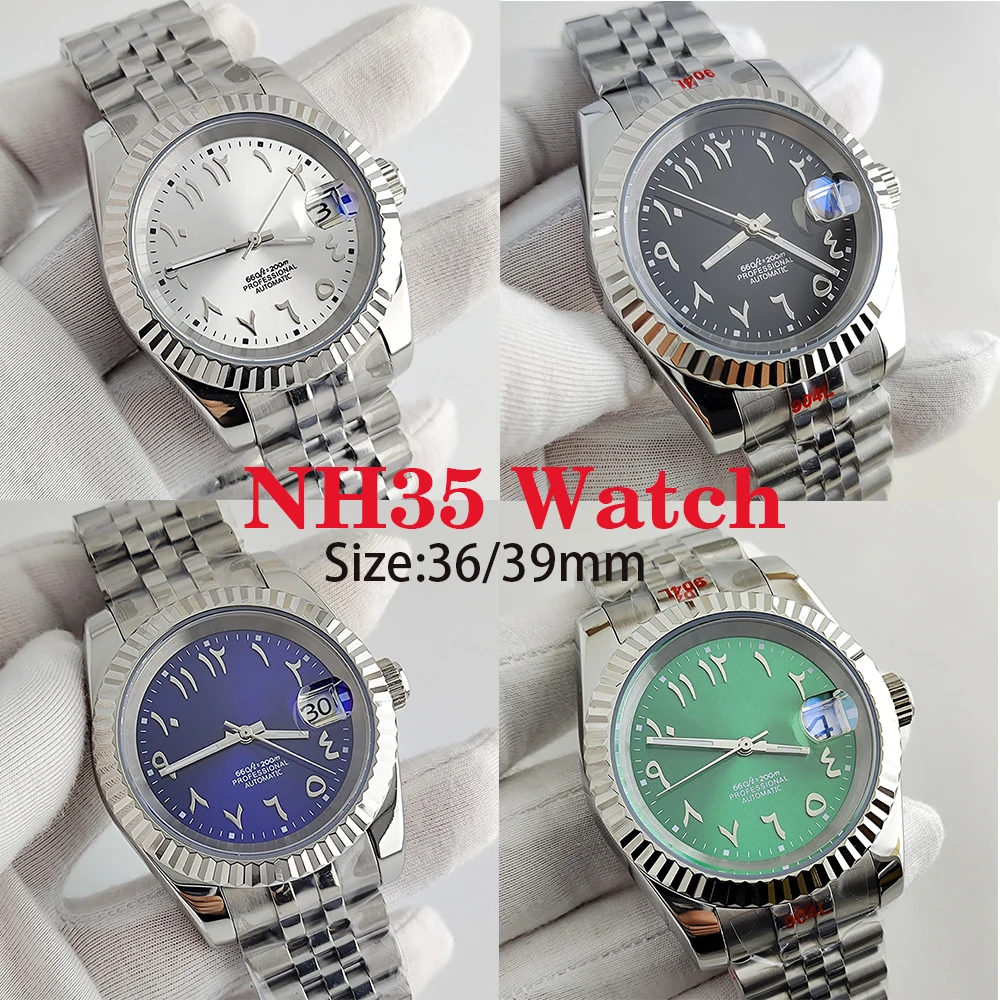 カスタマイズされたNH35腕時計 36mm/39mm レディース/メンズ 自動巻き機械式腕時計 サファイア 自動巻き オイスター Sロゴ腕時計