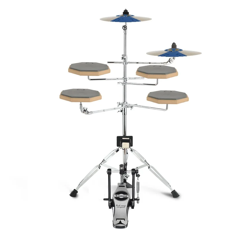 Silent Drum Pad Practice Set for Beginners 5 Drums & 1/2/3/4 Cymbals Multi-Color Mute Drum Pad Set