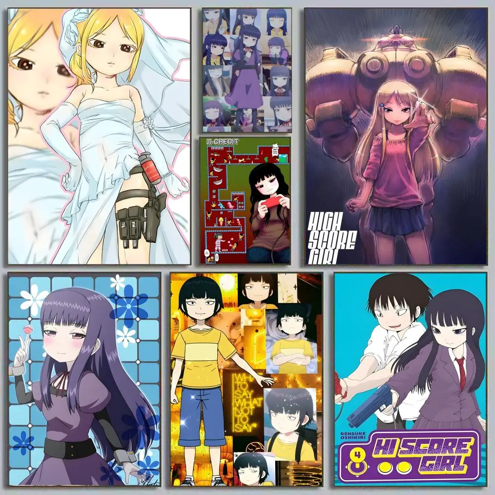Hi S-Score Girl Anime Poster Sticky Poster Home Office Wall Bedroom Living Room Kitchen Decoration Painting