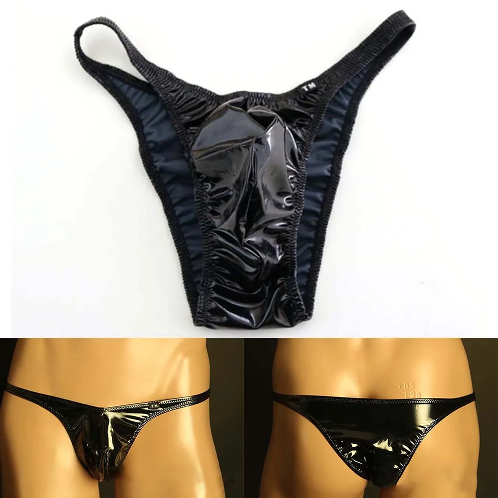 

Мужские сексуальные глянцевые трусы Sissy, эротические стринги Hombre, мягкая выпуклая сумка, сексуальное женское белье, трусики с низкой талией, бразильское нижнее белье