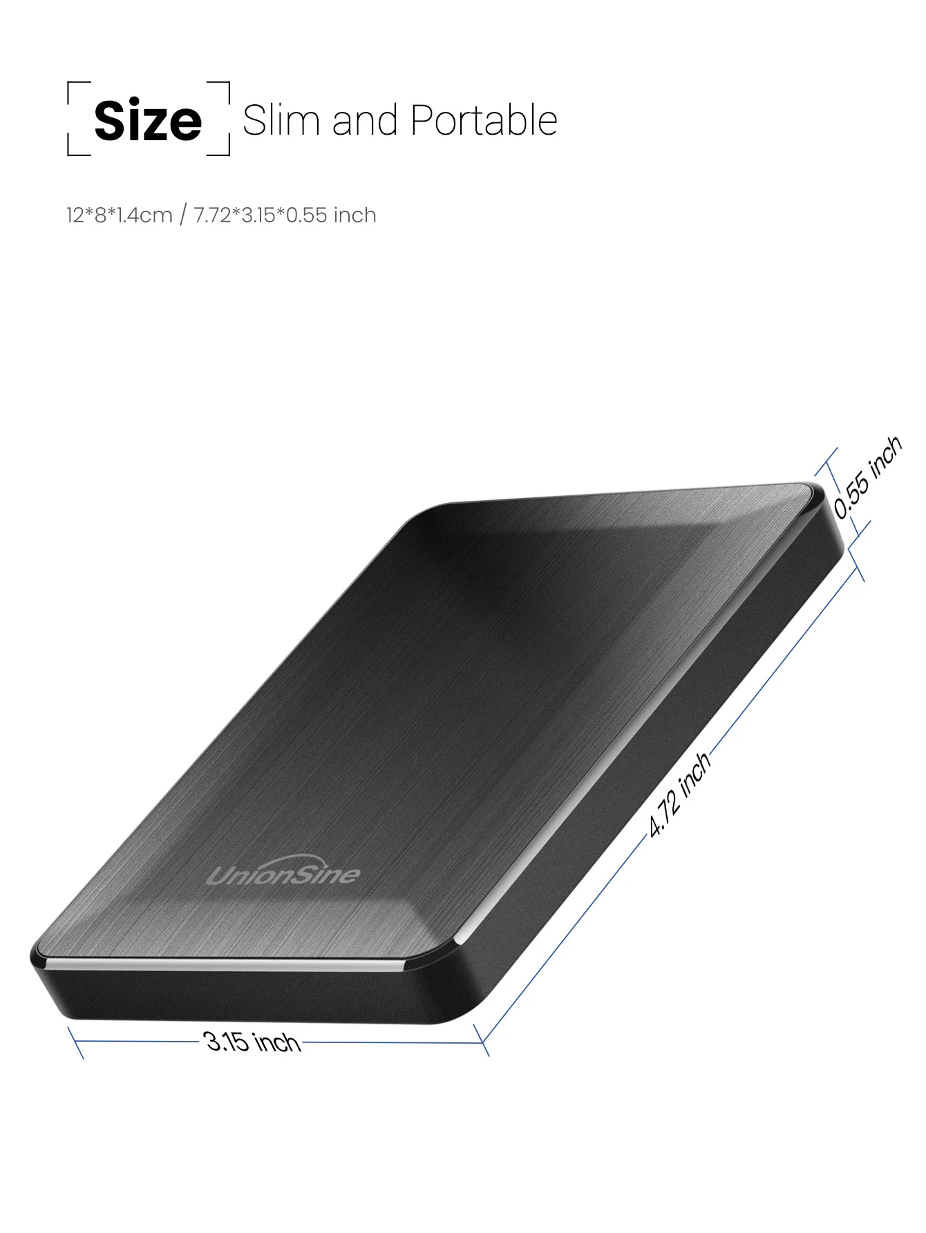 UnionSine Externe Festplatte 250GB–2TB Portable HDD USB 3.0 – Kompatibel mit PS4, PS5, Xbox, PC, Laptop, Mac – Geeignet für TV-Aufnahme, Spiele-Speichererweiterung, Datensicherung – Ihr kostengünstiger Speicherplatz – Detail 3