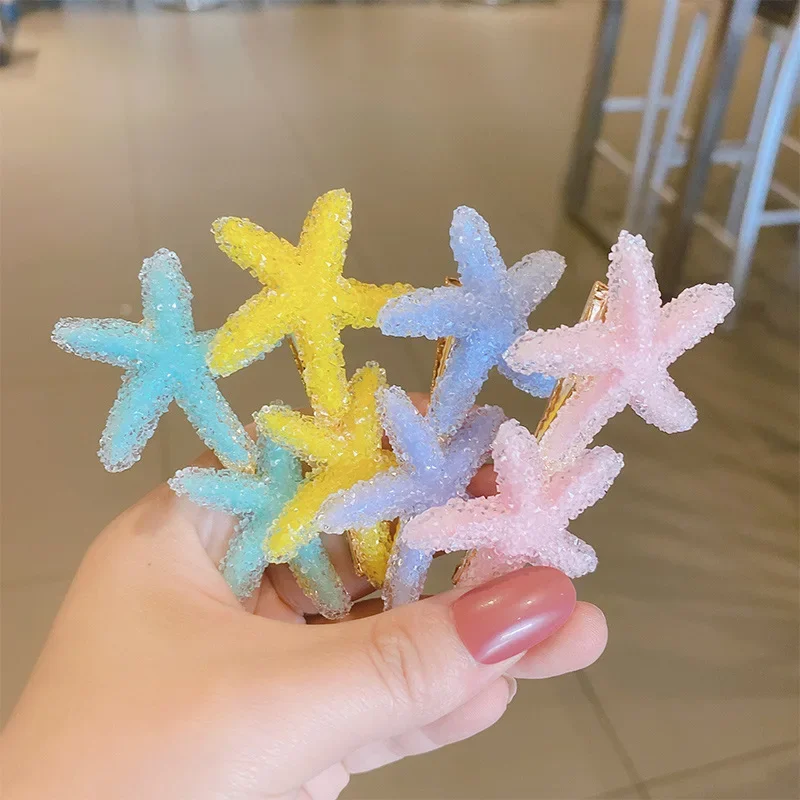 

Summer Sea Starfish 1 Pcs Hair Clips Women Nice Star Starfish Sweet Hairpin Beach Hair Clip Girls Fashion pinzas para cabello