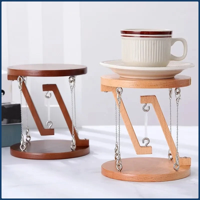 Floating Table Tensegrity Structure Ornaments Wooden Plant Stand Anti Gravity Physics Gift Cup Holder Creative Decor Home Decor