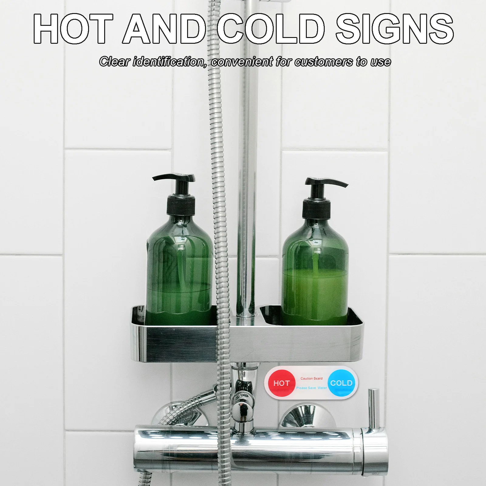 10Pcs Acrylic Hot Cold Water Indicators for Hotels Easy to Clean Elegant Design Reduce Guest Confusion Faucet Labels