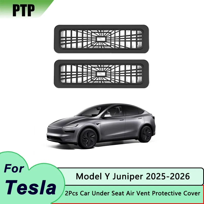 

Launch 2Pcs ABS Air Vent Protectors for Tesla Model Y Juniper Interior Accessories under Seat Air Outlet Covers 2025 2026