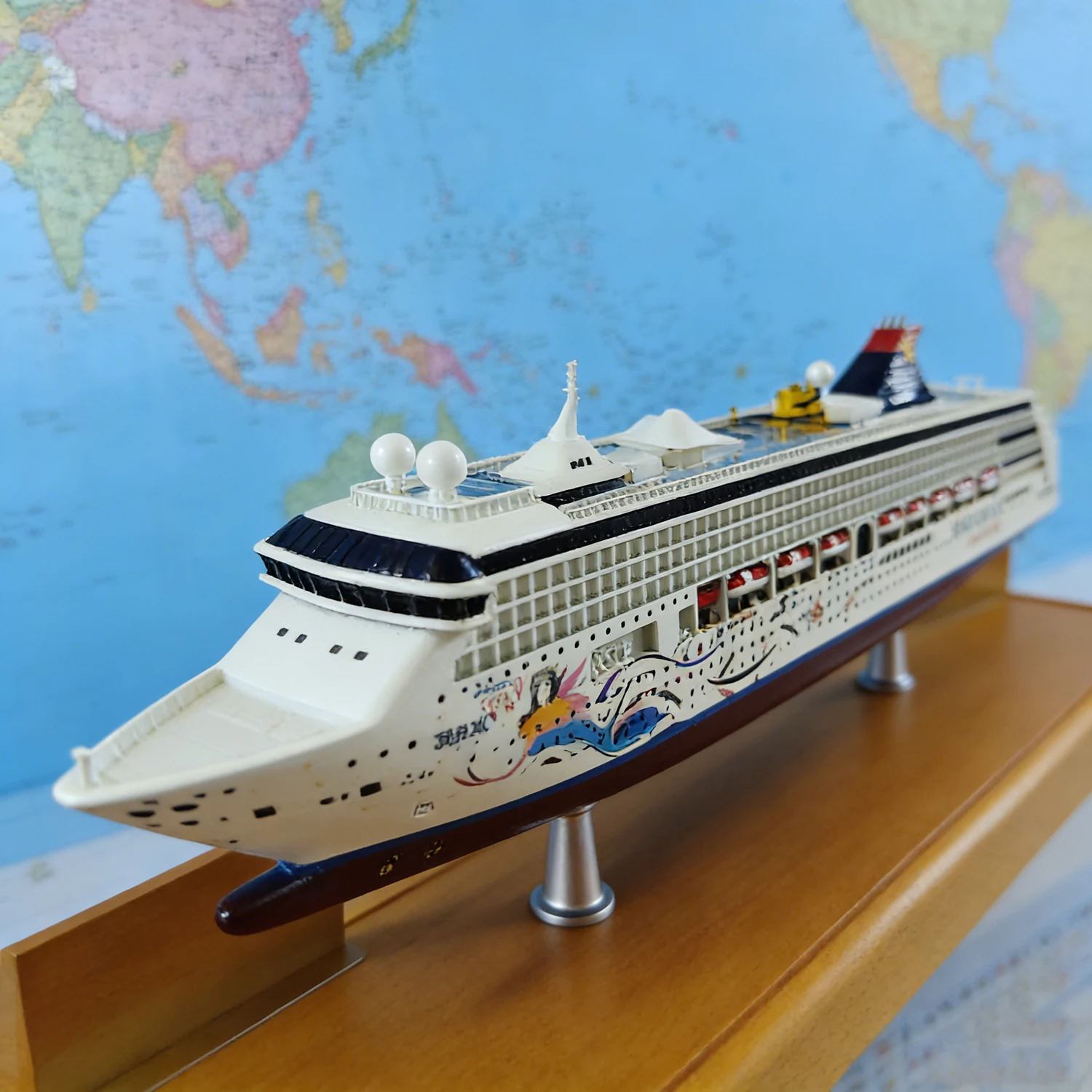 

50cm Virgin Voyages Cruise Ship Model Exquisitely Detailed Made of Alloy Material Ships Static Model Ship Toy Ornament