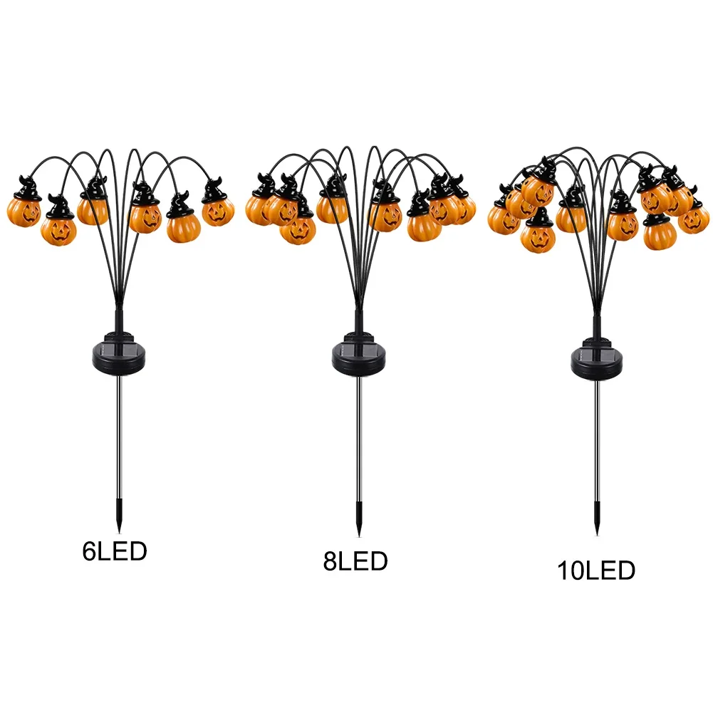 Lámpara Solar de calabaza para Halloween, marcador de camino Solar aterrador, luces para festivales, tema impermeable, suministros para fiestas y vacaciones al aire libre